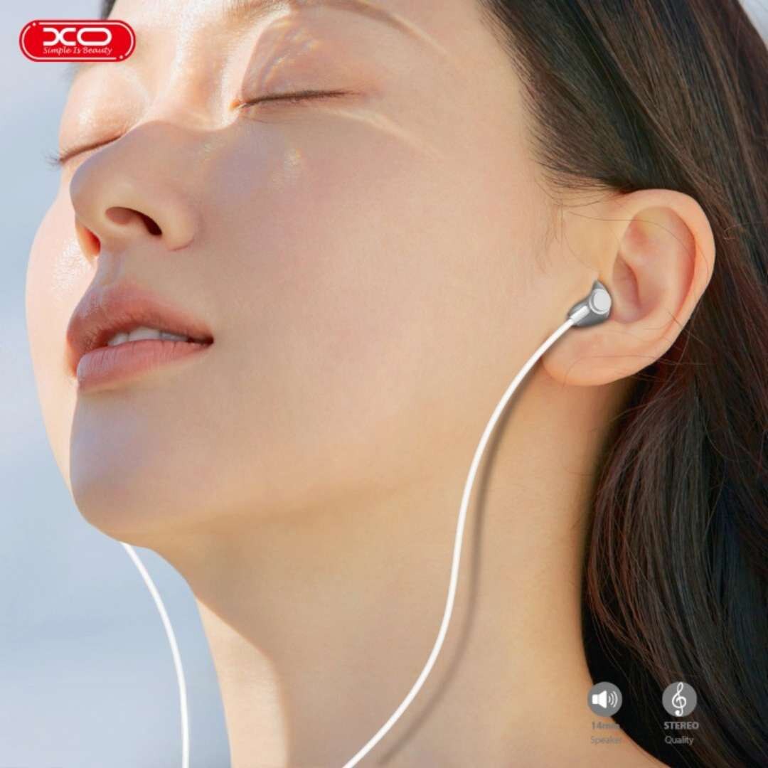 Casti Audio cu Fir si Microfon XO EP71, Alb, Mufa Lightning pentru iPhone, Reducere Zgomot si Control Volum, Design Ergonomic si Confortabil