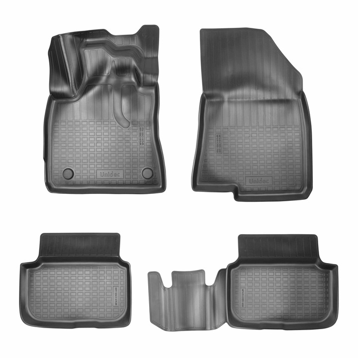 Set 4 covorase stil tavita dedicate Dacia Duster III 2x4 cu GPL din 2024 in prezent, din cauciuc antiaderent negru