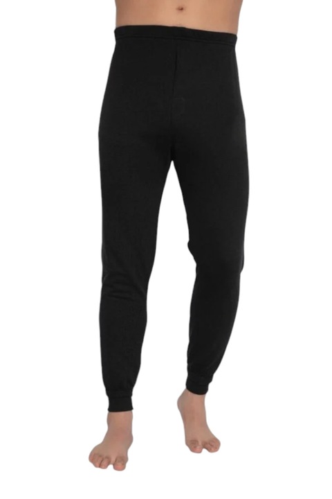 Мъжки термо чорапогащник, подплатена вътрешност, функционална цепка отпред, Черен