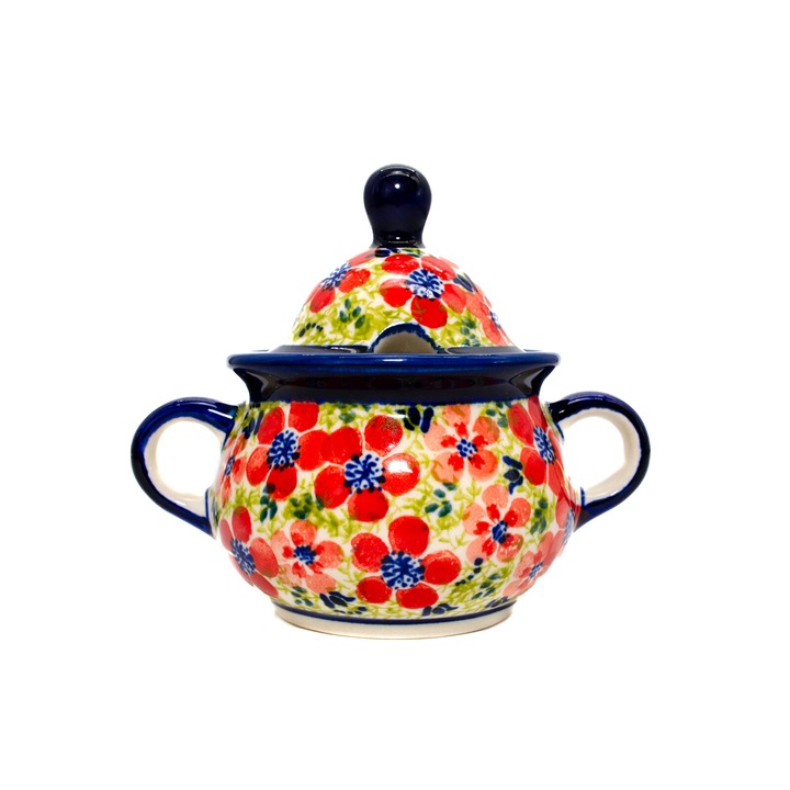 Zaharnita ceramica Fire Poppies ceramica smaltuita, pictata manual, 350 ml