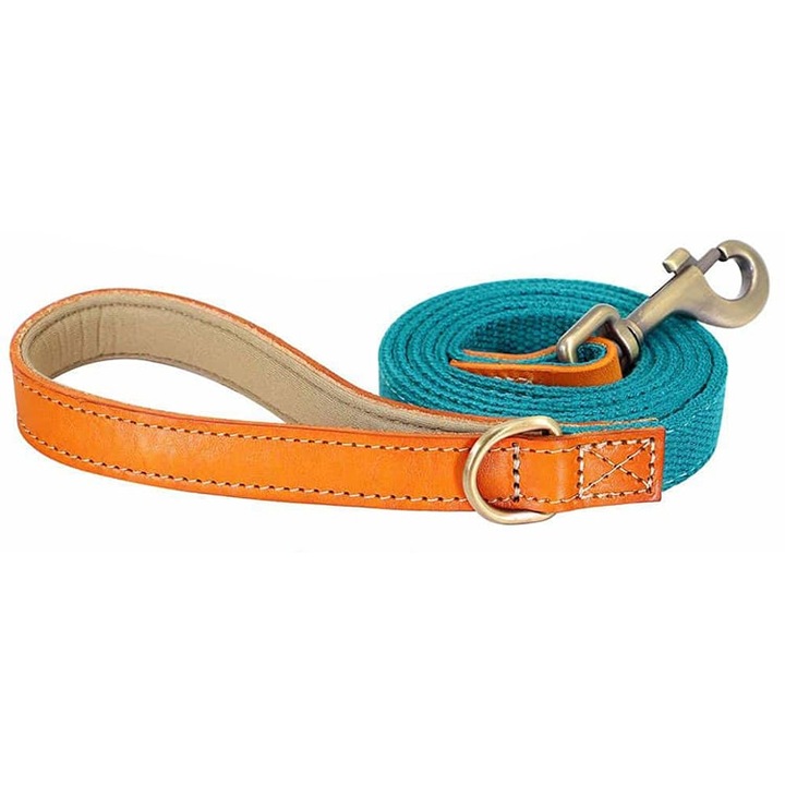 Lesa caini talie mica, 2-15kg, SK9-Fashion, 150cm lungime, 1.5cm latime, Turcoaz