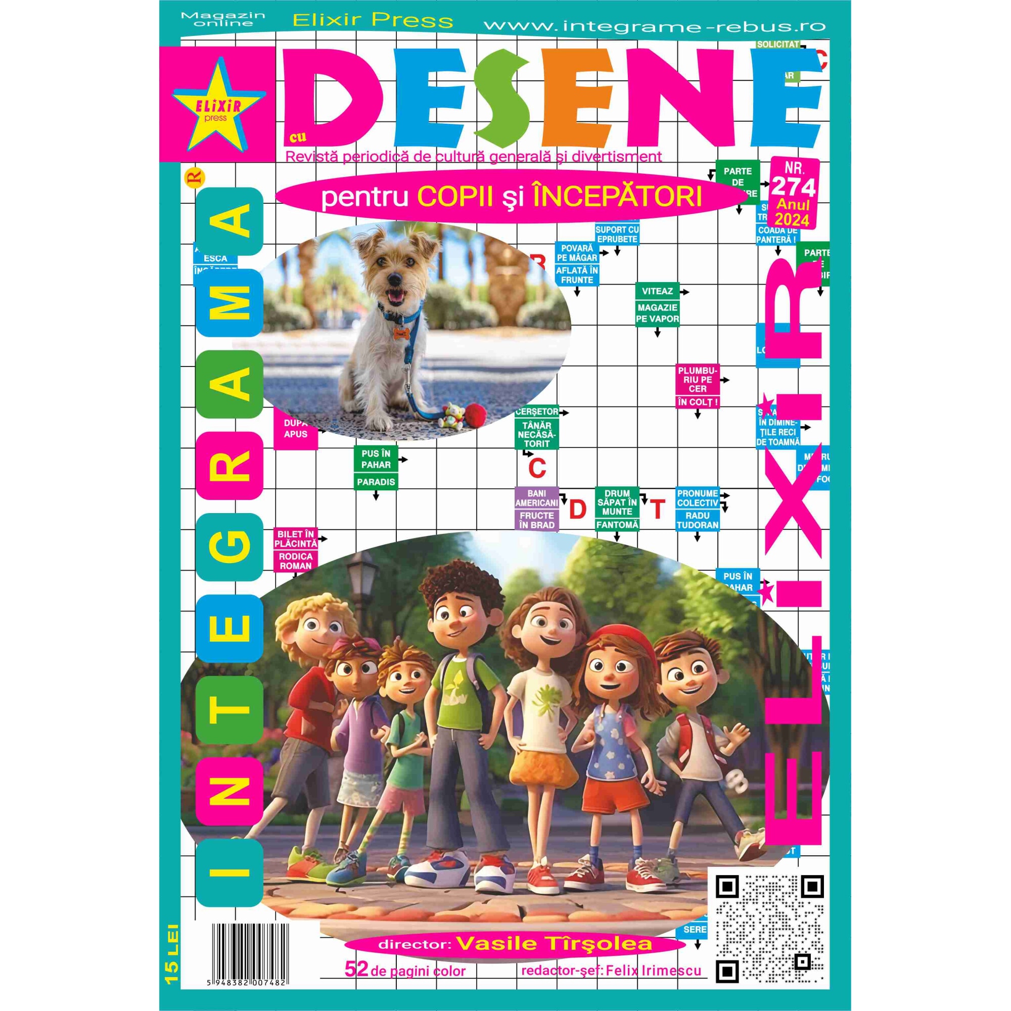 Elixir Integrame Integrame, Elixir Press, Integrama cu desene nr 274, 52 pagini - eMAG.ro