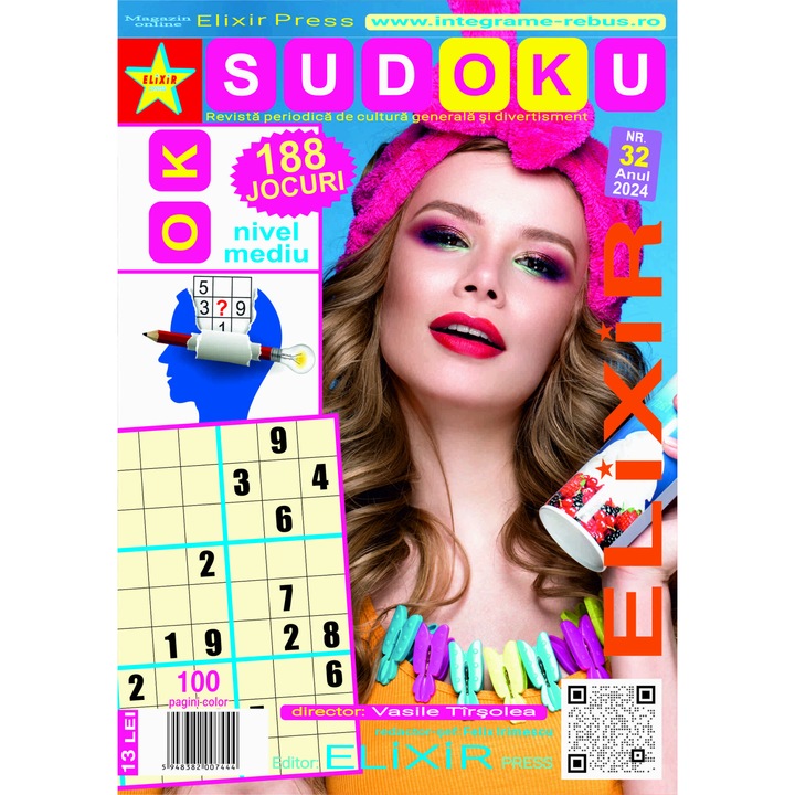Integrame, Elixir Press, Sudoku Ok 32, 100 pagini