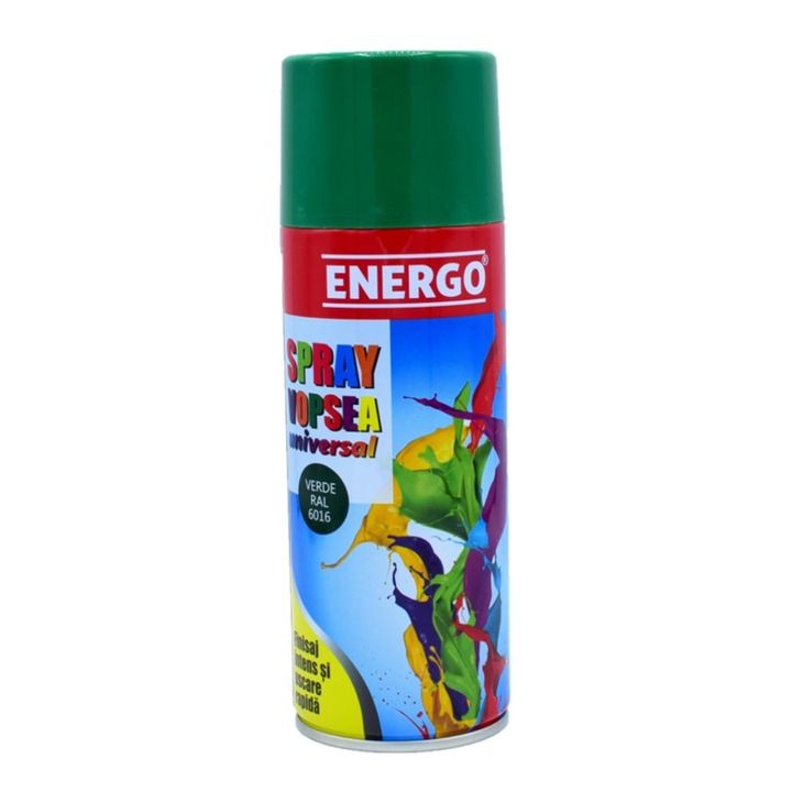 Spray vopsea UNIVERSAL verde RAL6016 volum 450ml Energo