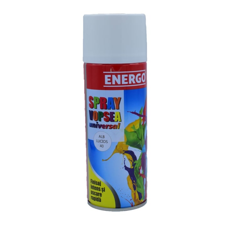 Spray vopsea UNIVERSAL alb lucios 40 volum 450ml Energo