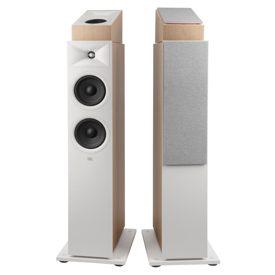 Boxe JBL Stage 240H, Dolby Atmos, 4,5" woofer, beige, 176x180x270mm