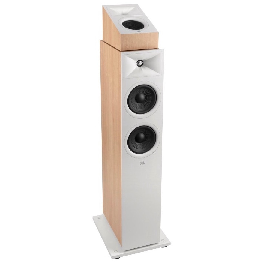 Boxe JBL Stage 240H, Dolby Atmos, 4,5" woofer, beige, 176x180x270mm