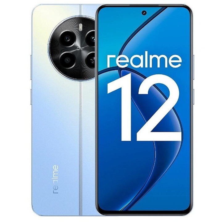 Мобилен телефон Realme 12, Mediatek Dimensity 6100+ Octa-Core Processor, IPS LCD 6.72", 8GB RAM, 512GB Flash, Dual Camera 108 + 2 MP, Wi-Fi, 5G, Dual SIM, Android Blue