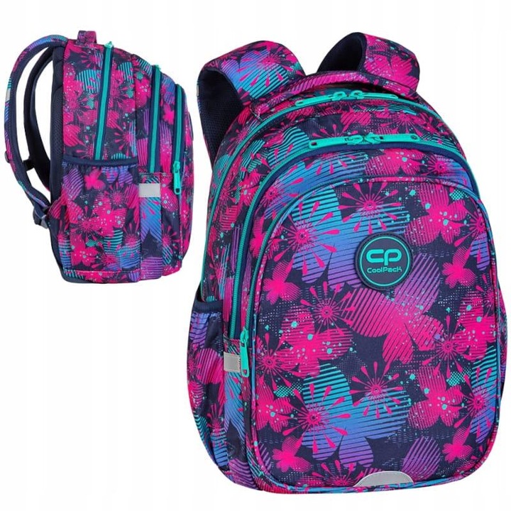 Rucsac Scolar, Coolpack, Wishes, Design Ergonomic, Spuma Eva, Curelele De Umar Captusite Si Reglabile, 28 x 39 x 15 cm, Model Colorat De Flori Si Fluturi