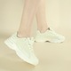 Pantofi sport dama, piele ecologica si insertii plasa, 18-18, bej, 36
