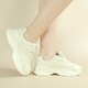 Pantofi sport dama, piele ecologica si insertii plasa, 18-18, bej, 36