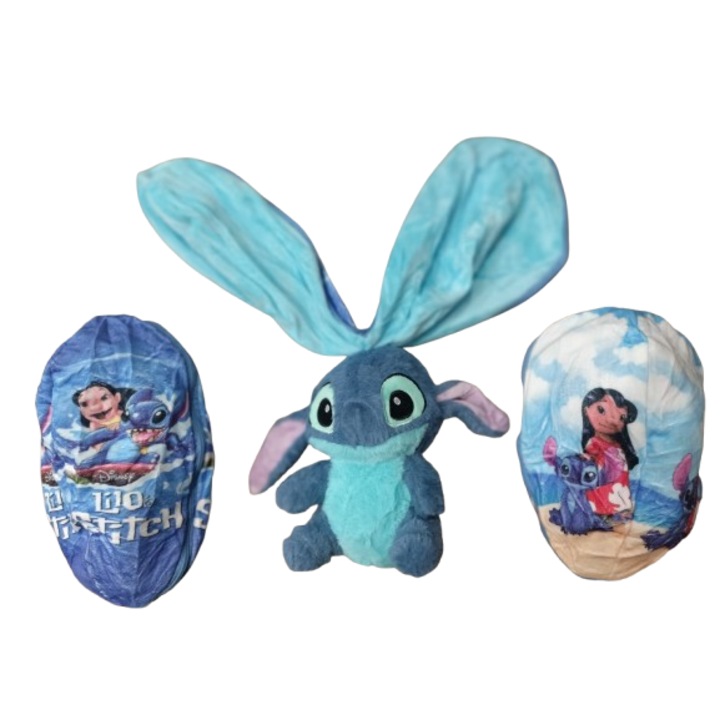 Jucarie plus moale si pufoasa, Stitch, VICTINY®, albastru/ 23 cm/2 fete