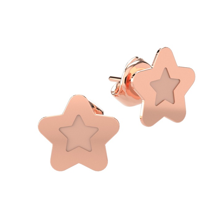 Cercei din aur roz 14K Baby Star