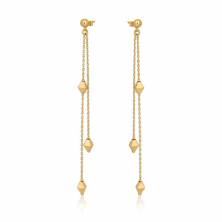 Cercei din Aur Galben 18 Kt cu Romburi, Sandra Ferretti