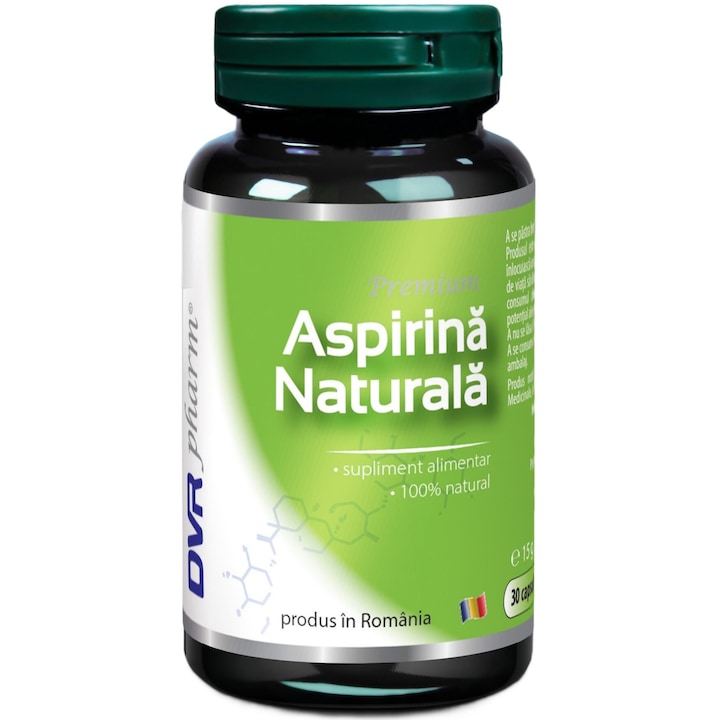 Aspirina naturala forte "Refacerea organismului", amelioreaza durerile si inflamatiile, sustine imunitatea, 30cps, DVR Pharm