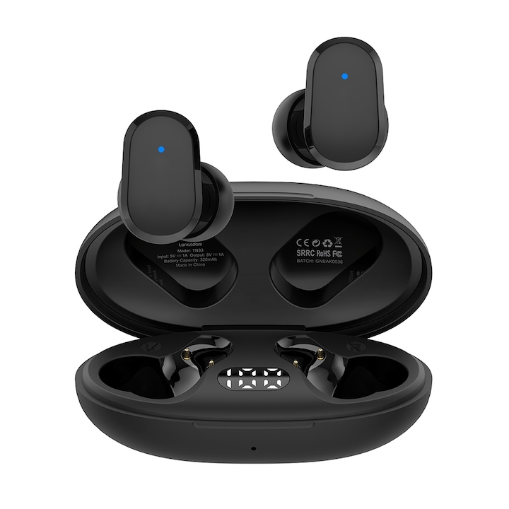 Casti wireless Bluetooth Q86, reducere a zgomotului ENC, tip intra-ureche, autonomie extrem de lunga, afisaj digital al nivelului bateriei, control tactil inteligent Verde
