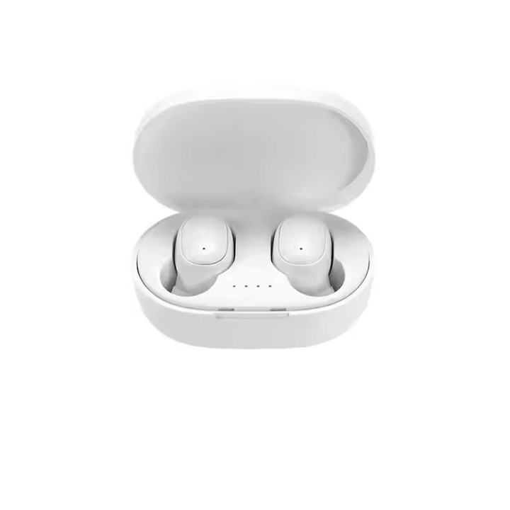 A6S vezeték nélküli fülhallgató, mély basszus, sztereó, LED zajszűrő, vezeték nélküli töltés, játék sport utazási mikrofon Bluetooth v5.3 kompatibilis iPhone, Huawei, Samsung, Xiaomi, fehér