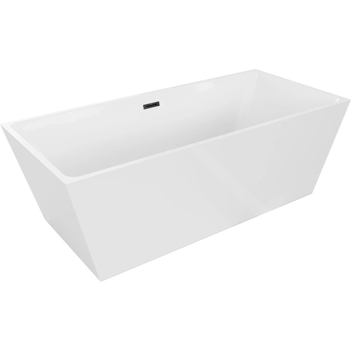 Cada freestanding Mexen Lita 170 x 75 cm, alb, supraplin negru - 52121707500-70