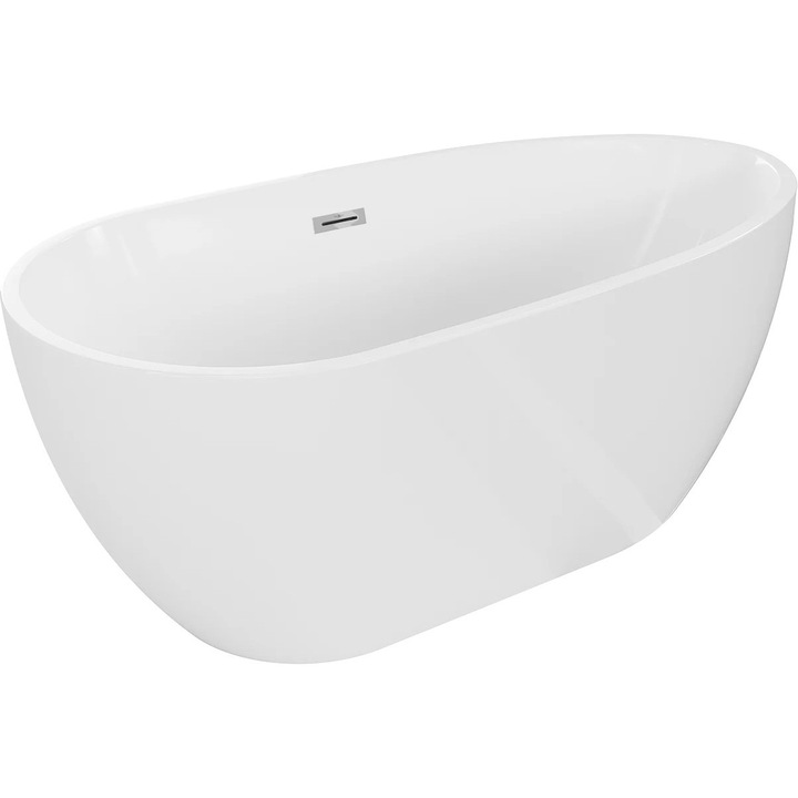 Cada freestanding Mexen Eos 150 x 75 cm, alb, cu preaplin crom - 52471507500-01