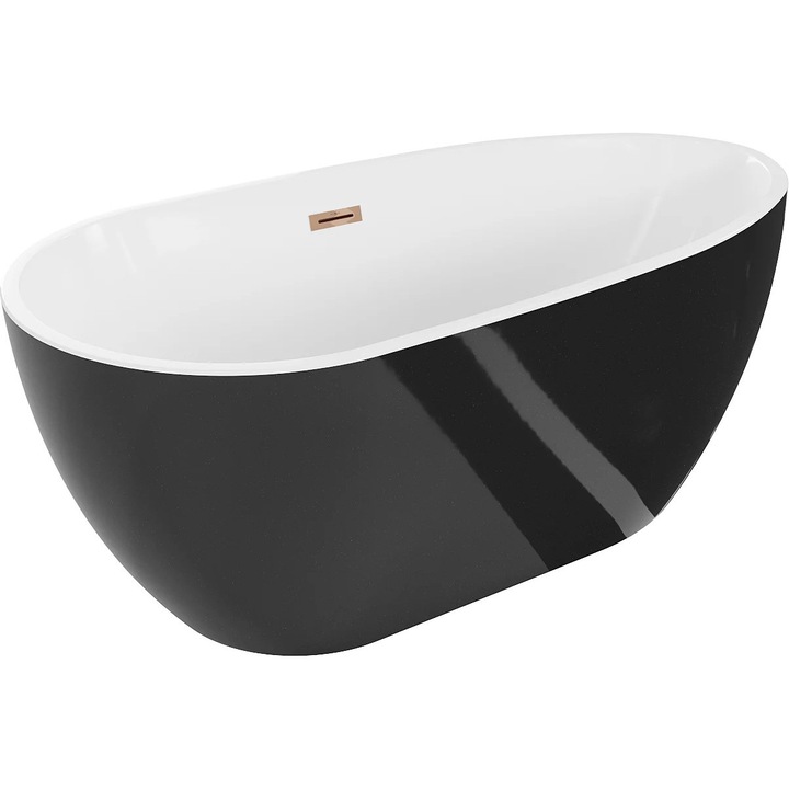 Cada libera Mexen Eos 150 x 75 cm, alb/negru, cu preaplin de aur roz - 52471507575-60