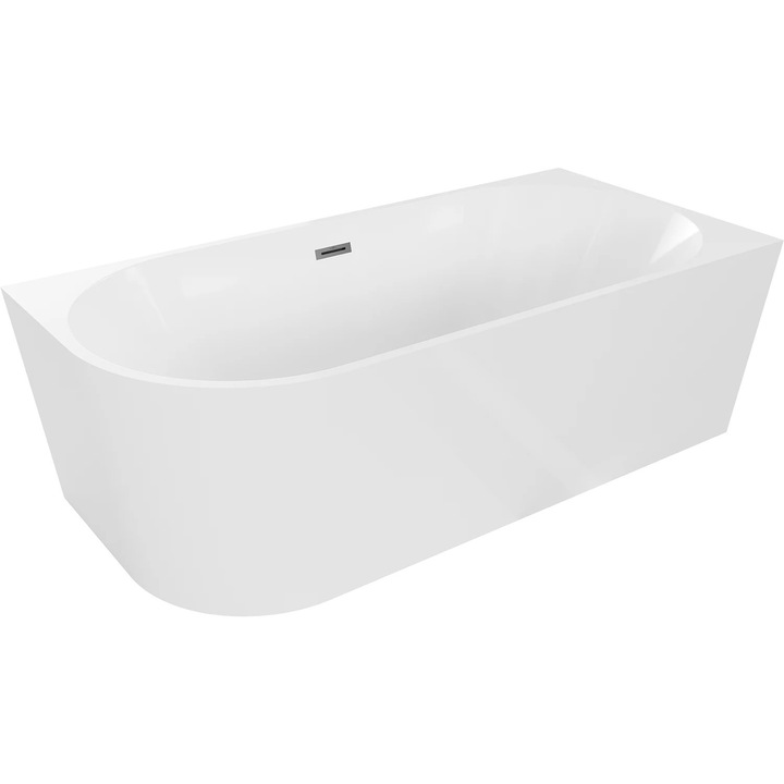 Mexen Mia cada de baie independenta colt dreapta 140 x 75 cm, alba, scurgere gun metal - 52691407500P-95