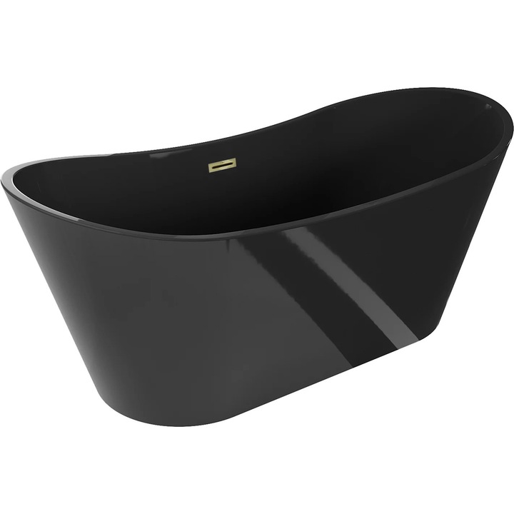 Mexen Montana cada freestanding 170 x 80 cm, neagra, cu preaplin auriu - 52011708070-50