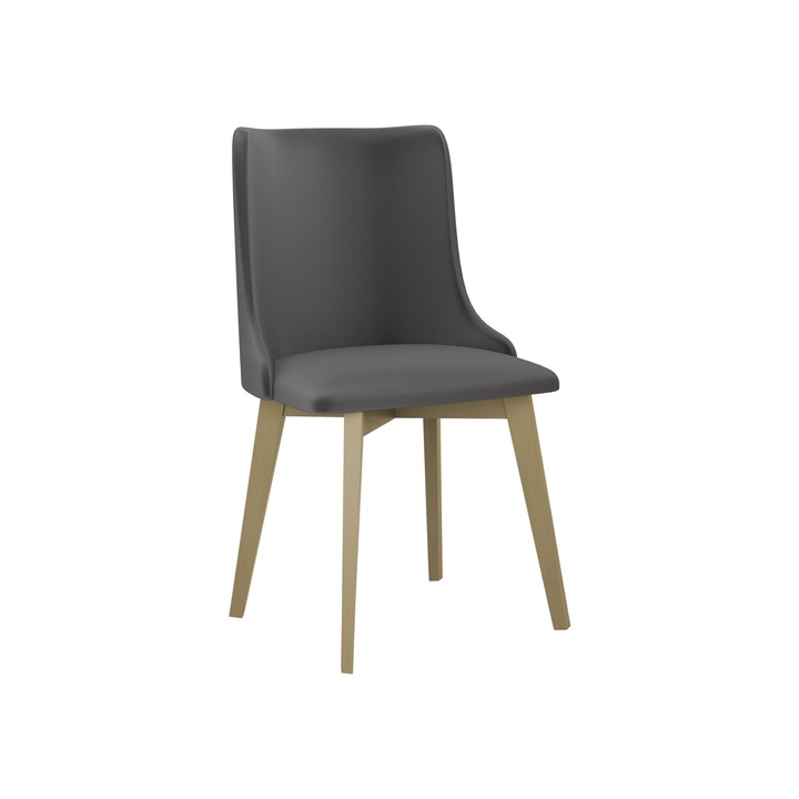 Scaun tapitat Nawki V, MIRJAN24, sonoma + negru, 48x83x53 cm