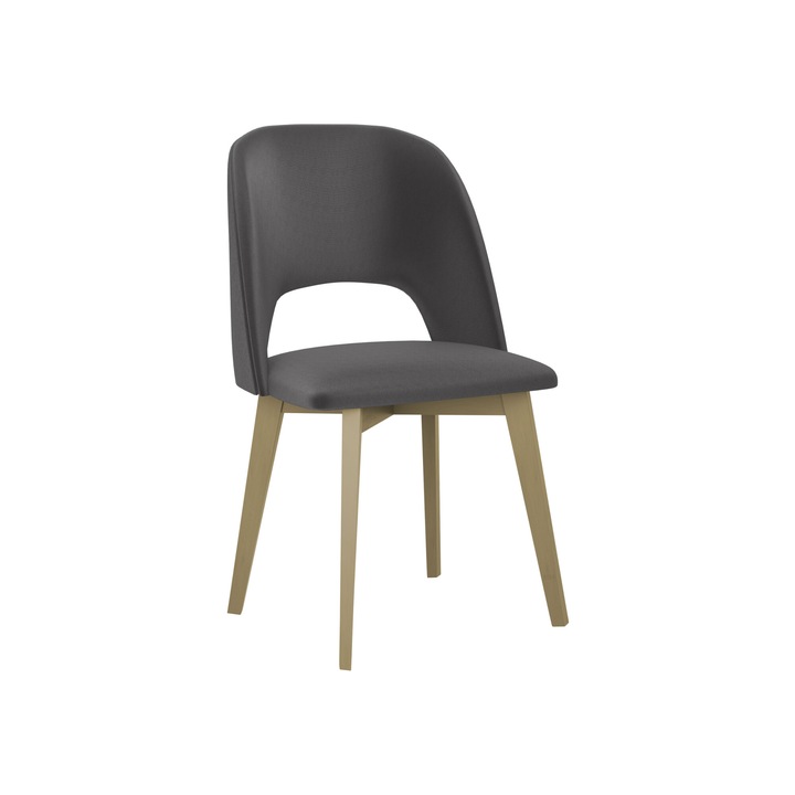 Scaun tapitat Nawki IV, MIRJAN24, sonoma + negru, 48x83x54 cm