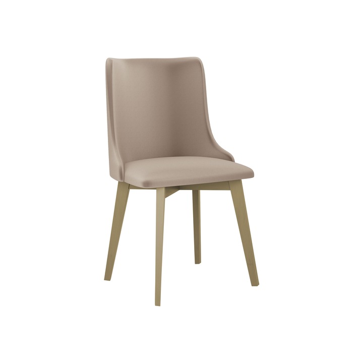 Scaun tapitat Nawki V, sonoma + bej, 48x83x53 cm, Mirjan24