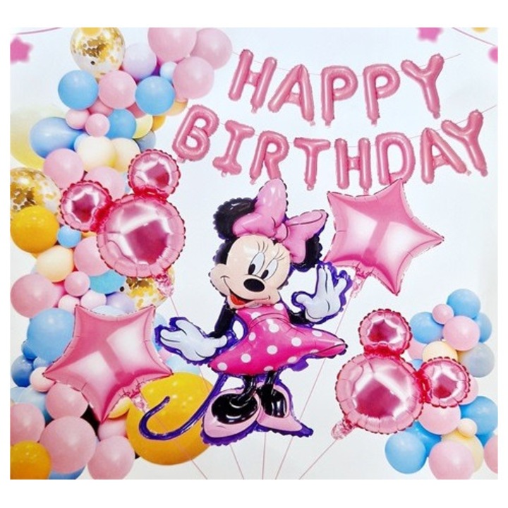 Kit arcada baloane, Minnie Mouse, It's Party Time