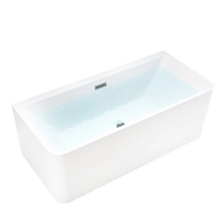 Cada de baie Silla Pro 150x75 cm, Izolare termica, Freestanding, Rectangulara, Acril sanitar, Alb/Crom Lucios