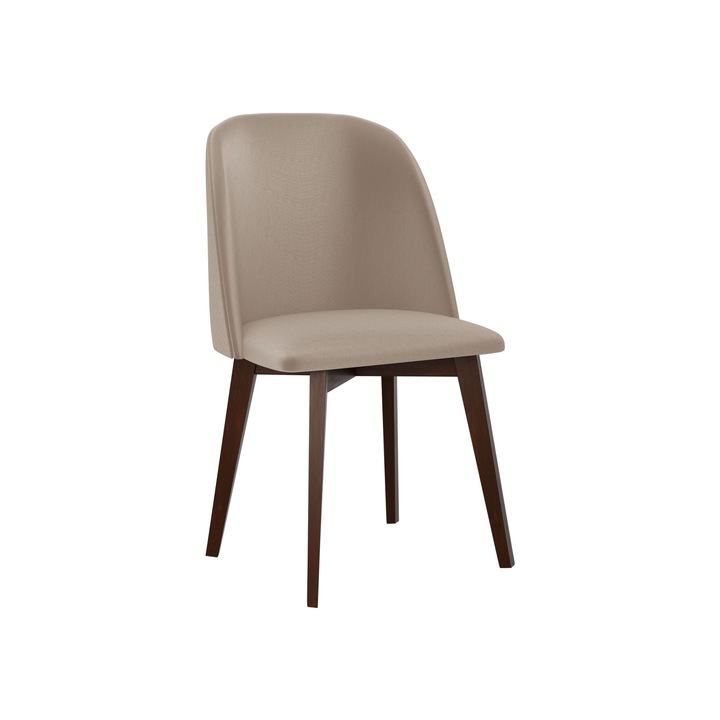 Scaun tapitat Nawki III, MIRJAN24, nuc + bej, 48x83x55 cm