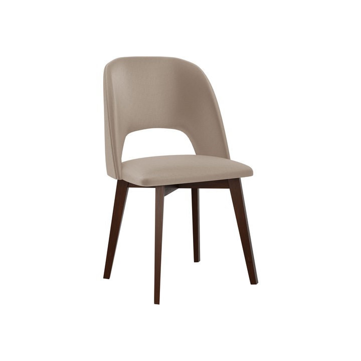 Scaun tapitat Nawki IV, MIRJAN24, nuc + bej, 48x83x54 cm