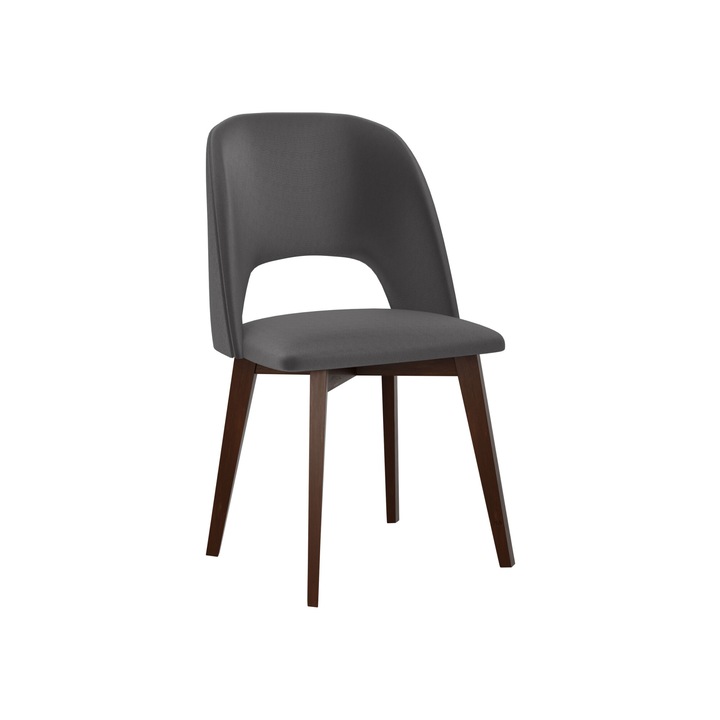 Scaun tapitat Nawki IV, MIRJAN24, nuc + negru, 48x83x54 cm