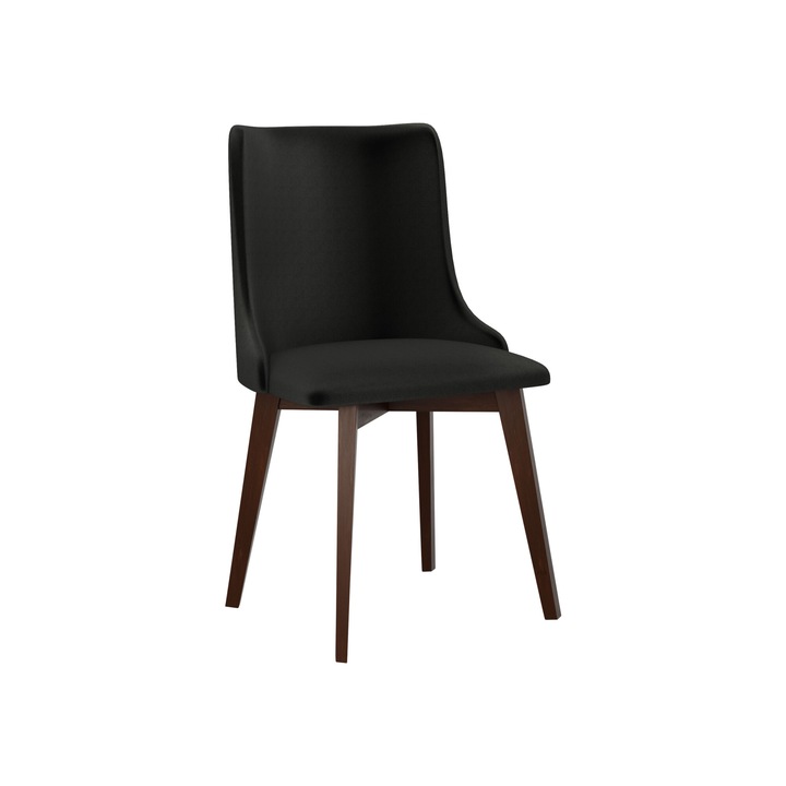 Scaun tapitat Nawki V, nuc + gri inchis, 48x83x53 cm, Mirjan24