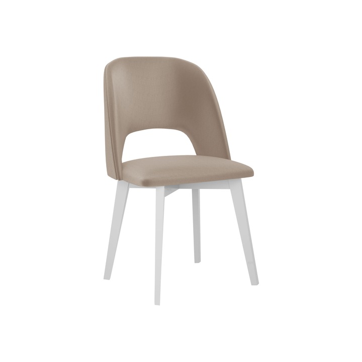 Scaun tapitat Nawki IV, MIRJAN24, alb + gri inchis, 48x83x54 cm