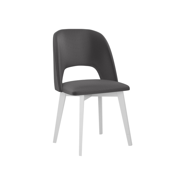 Scaun tapitat Nawki IV, MIRJAN24, alb + gri, 48x83x54 cm