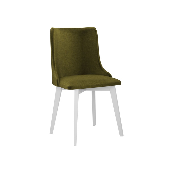 Scaun tapitat Nawki V, alb + verde, 48x83x53 cm, Mirjan24