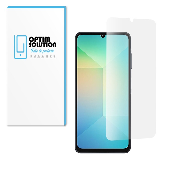 Nemes 2.5D edzett üvegfólia Samsung Galaxy A16-hoz, OPTIM MEGOLDÁS, 9 órás ellenállás, kristálytiszta, fejlett érintésérzékenység, robbanásbiztos, buborékmentes, UHD tisztaság, optimális védelmi technológia, világos látás, ujjlenyomat-mentes, átlátszó