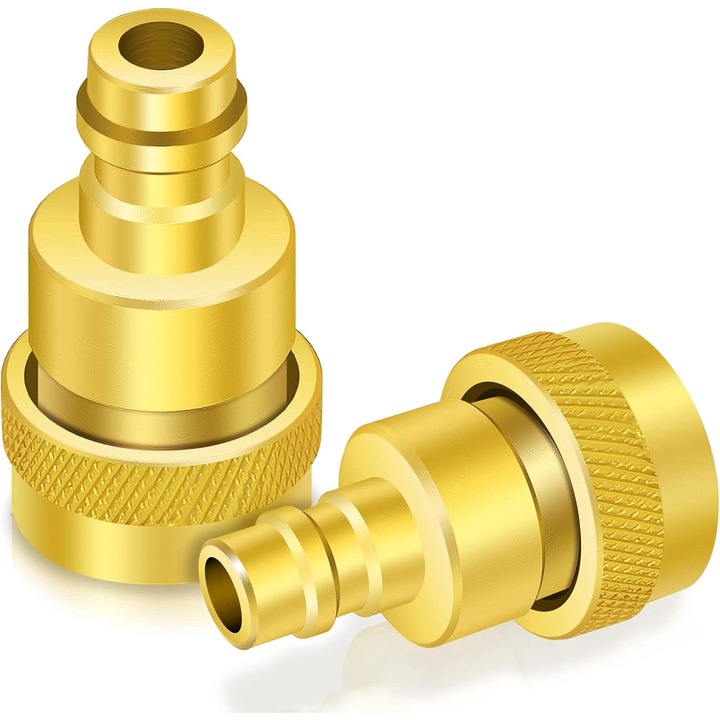 Set 2 Conectori, Pentru R1234yf la R134a, jacuzzle, Auriu, 14mm x 13mm/17mm x 16mm