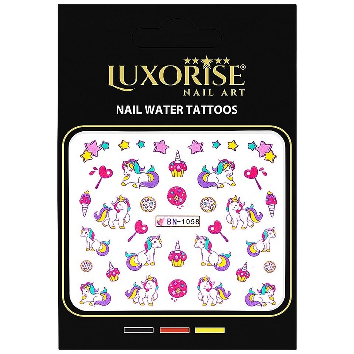 Set 4 x Tatuaj Unghii Luxorise Unicorn Song, Bn-1058