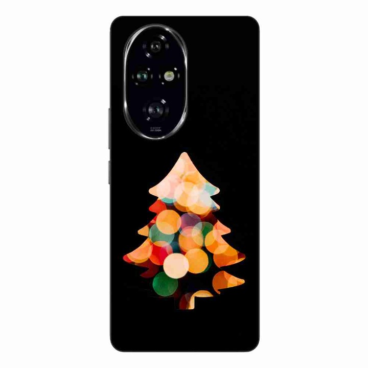 Капак, съвместим с модел Honor 200 Pro Silicon Gel Tpu Christmas Tree Black Background