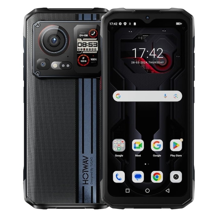 Telefon mobil HOTWAV Cyber 15 Negru, 4G, 6.6" FHD+, 24GB RAM(12GB + 12GB extensibili), 256GB ROM, 200MP+24MP Night Vision, Android 13, Helio G99, 6280mAh, NFC, Dual SIM