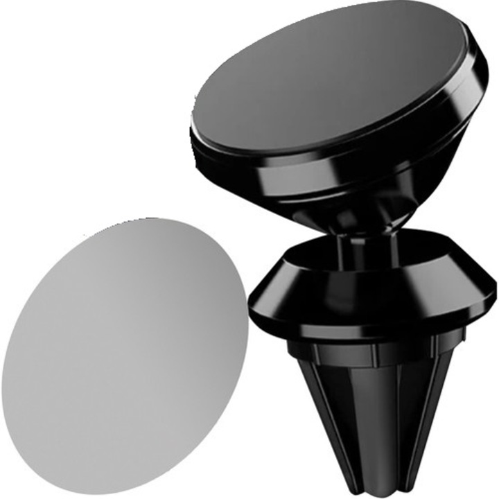 Mágneses autós telefontartó, Zola®, 90°-ban állítható, aeroterm markolat, 360 fokos elforgatás, 4,5 x 3,4 x 3,4 cm