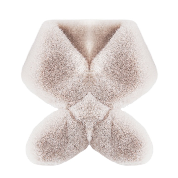 Fular lung din plus pentru femei, OEMG, maro deschis, 100x12cm, casual/elegant