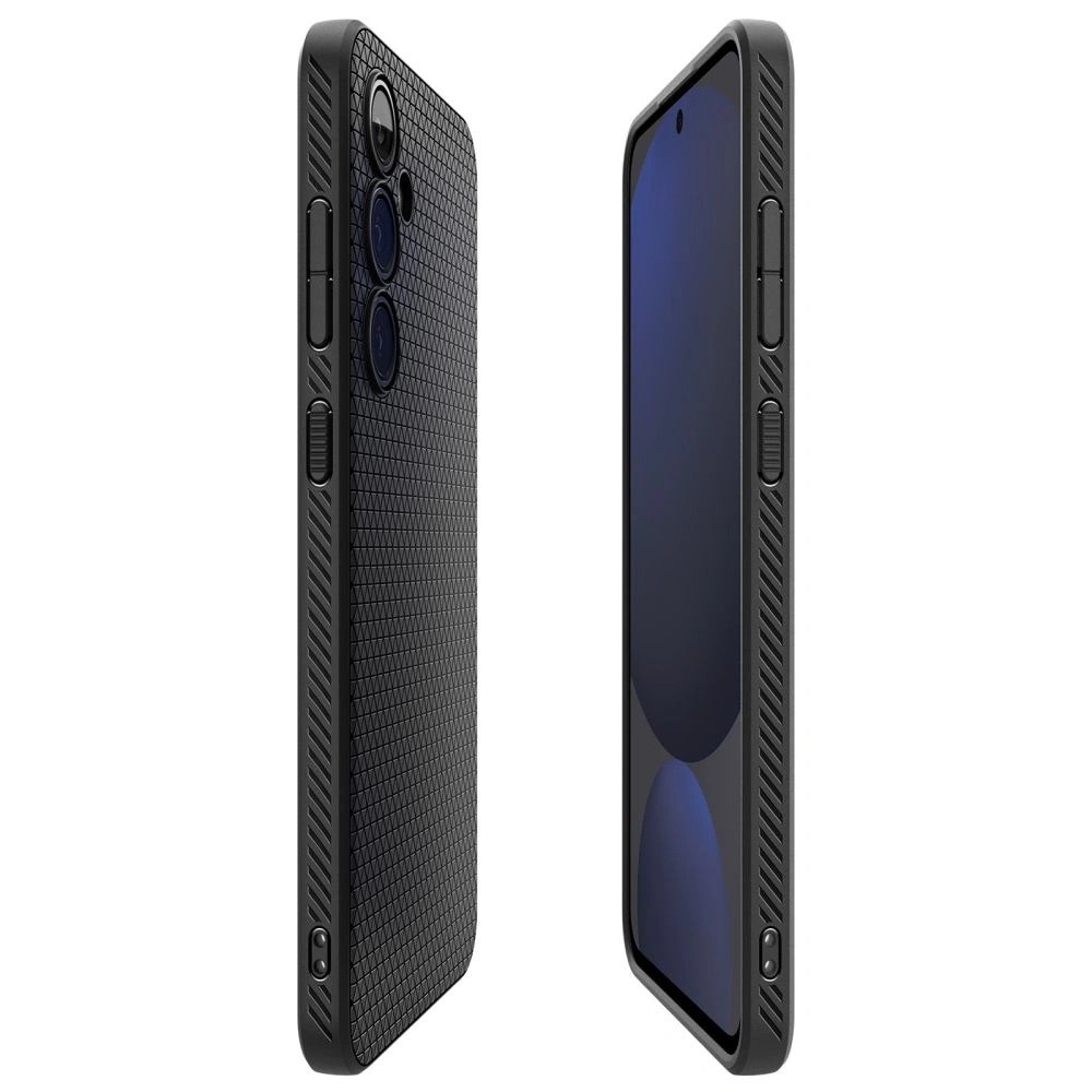 Husa Spigen Liquid Air pentru Galaxy S24 FE, TPU, negru, design subtire, textura antiderapanta