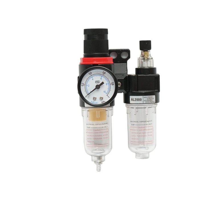 Filtru aer si ungator cu regulator presiune max. 1 MPa, racord 1/4