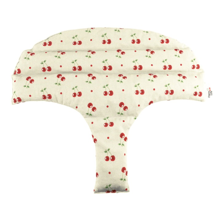 Perna abdominala umpluta cu samburi de cirese Cherry Life Bocioland, aplicare rece/cald, Beige Cherry