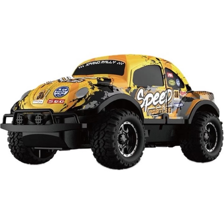 Masina cu telecomanda off-road, galben, 1:24, 10KM/H, 17x9.1x7.3cm