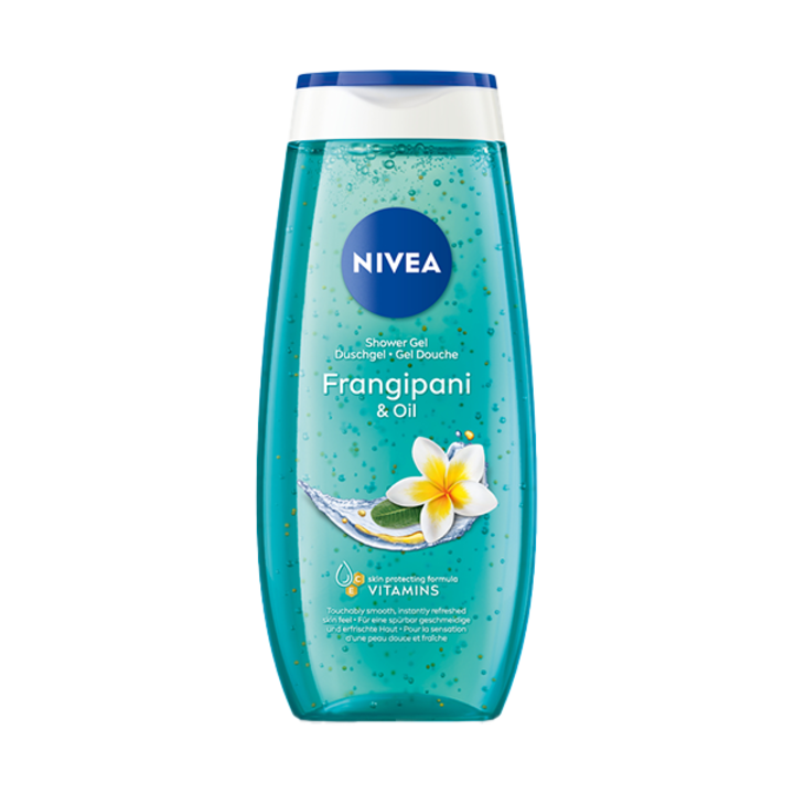 Set cadou Nivea: Gel de dus Frangipani & Oil, 250 ml + Deodorant spray Invisible for Black & White Fresh, 150 ml